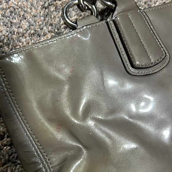 Womens Grey Metallic Coach Purse - Picture 3 of 11